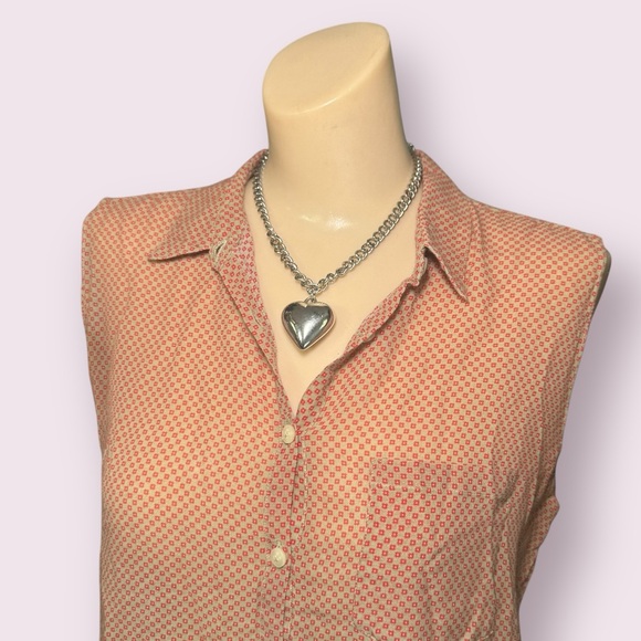 NWOT $375 ROBERT FRIEDMAN Silk Blend Pink and Brown Sheer Blouse - Picture 4 of 9